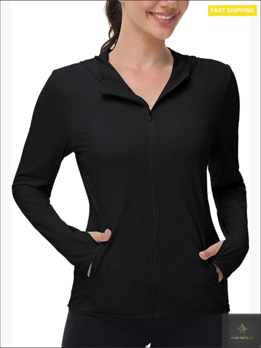 UPF 50+ Sun Protection Hoodie Zip Jacket Lightweight Hiking Outdoor Activewear